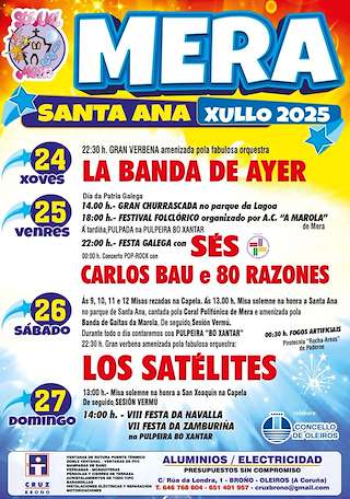Fechas, información, programa, cartel, imágenes, mapa y ubicación de Santa Ana de Mera  en  Oleiros