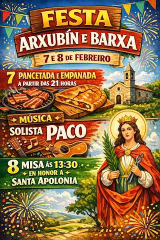 Fechas, información, programa, cartel, imágenes, mapa y ubicación de Santa Apolonia de Arxubin e Barxa  (2026)  en  Quiroga