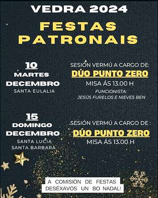 Fechas, información, programa, cartel, imágenes, mapa y ubicación de Santa Baia e Santa Lucía  en  Vedra
