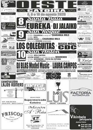 Fechas, información, programa, cartel, imágenes, mapa y ubicación de Santa Baia, San Roque e San Antón de Oeste  en  Catoira