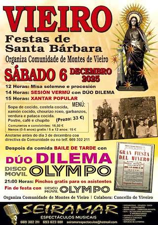 Fechas, información, programa, cartel, imágenes, mapa y ubicación de Santa Bárbara de Vieiro (2025)  en  Viveiro