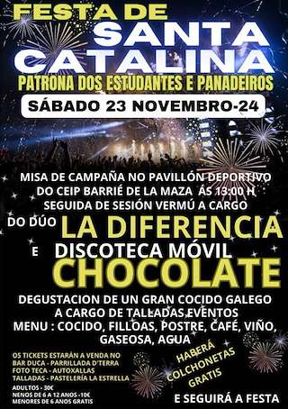 Fechas, información, programa, cartel, imágenes, mapa y ubicación de Santa Catalina - Festa do Cocido  en  Santa Comba