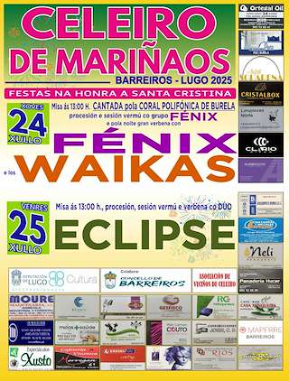 Fechas, información, programa, cartel, imágenes, mapa y ubicación de Santa Cristina de Celeiro de Mariñaos  en  Barreiros