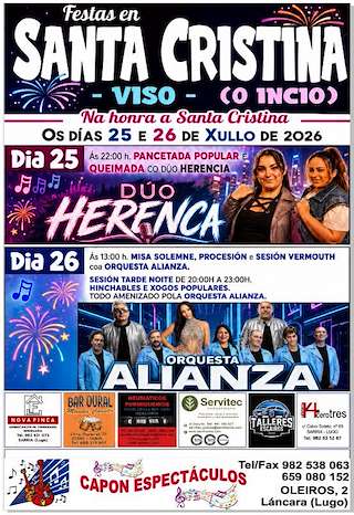 Fechas, información, programa, cartel, imágenes, mapa y ubicación de Santa Cristina de O Viso  en  O Incio