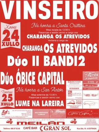 Fechas, información, programa, cartel, imágenes, mapa y ubicación de Santa Cristina e San Antonio de Vinseiro  en  A Estrada