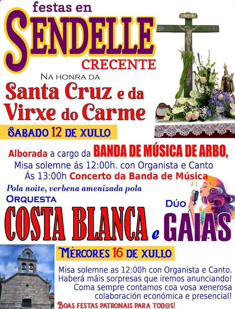 Santa Cruz e Virxe do Carme de Sendelle (2025) en Crecente
