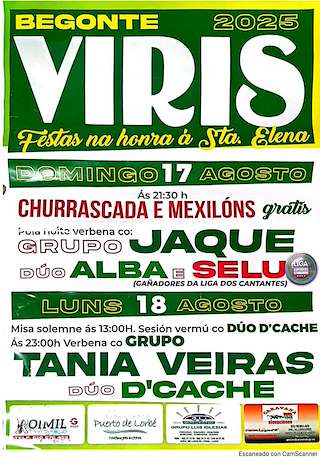 Fechas, información, programa, cartel, imágenes, mapa y ubicación de Santa Elena de Virís  en  Begonte