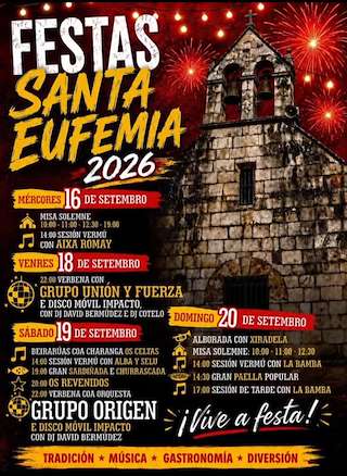 Fechas, información, programa, cartel, imágenes, mapa y ubicación de Santa Eufemia (2026) en Arteixo