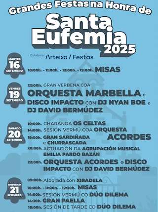 Fechas, información, programa, cartel, imágenes, mapa y ubicación de Santa Eufemia  en  Arteixo