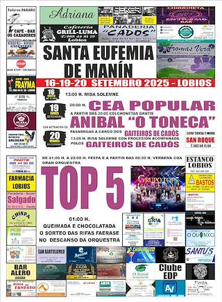 Fechas, información, programa, cartel, imágenes, mapa y ubicación de Santa Eufemia de Manín  en  Lobios