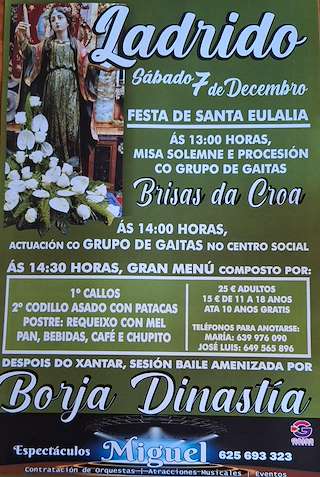 Fechas, información, programa, cartel, imágenes, mapa y ubicación de Santa Eulalia de Ladrido  en  Ortigueira