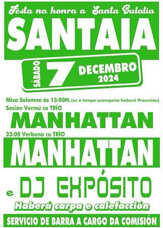 Fechas, información, programa, cartel, imágenes, mapa y ubicación de Santa Eulalia de Santaia  en  Curtis