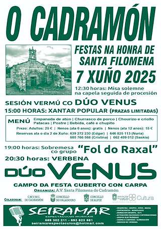 Fechas, información, programa, cartel, imágenes, mapa y ubicación de Santa Filomena de O Cadramón  en  O Valadouro
