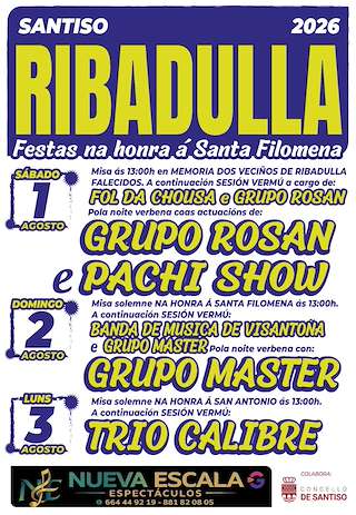 Fechas, información, programa, cartel, imágenes, mapa y ubicación de Santa Filomena de Ribadulla (2026)  en  Santiso