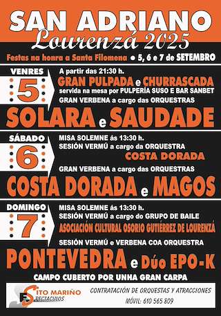 Fechas, información, programa, cartel, imágenes, mapa y ubicación de Santa Filomena de San Adriano  en  Lourenzá