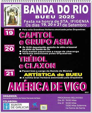 Fechas, información, programa, cartel, imágenes, mapa y ubicación de Santa Ifixenia de Banda do Río  en  Bueu