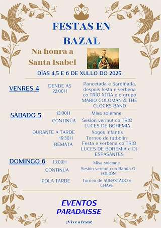 Fechas, información, programa, cartel, imágenes, mapa y ubicación de Santa Isabel de Bazal  en  Pantón
