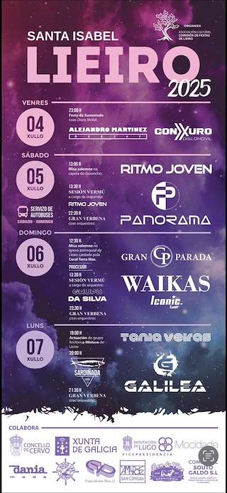 Fechas, información, programa, cartel, imágenes, mapa y ubicación de Santa Isabel de Lieiro  en  Cervo