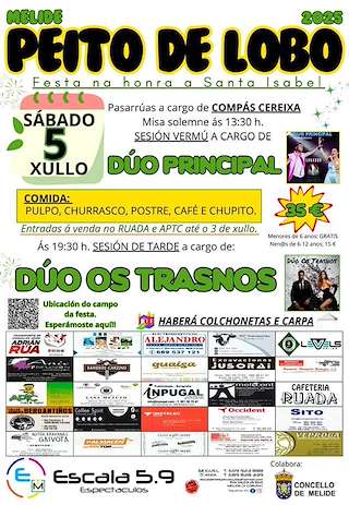 Fechas, información, programa, cartel, imágenes, mapa y ubicación de Santa Isabel de Peito de Lobo  en  Melide