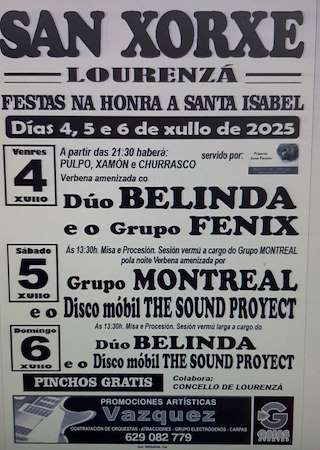 Fechas, información, programa, cartel, imágenes, mapa y ubicación de Santa Isabel de San Xorxe  en  Lourenzá