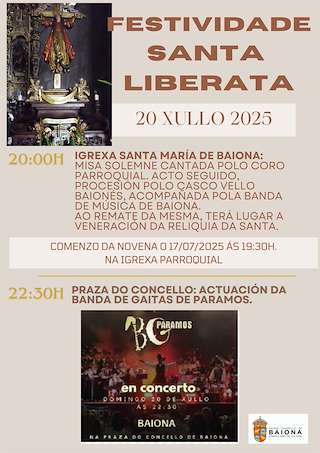 Fechas, información, programa, cartel, imágenes, mapa y ubicación de Santa Liberata  en  Baiona
