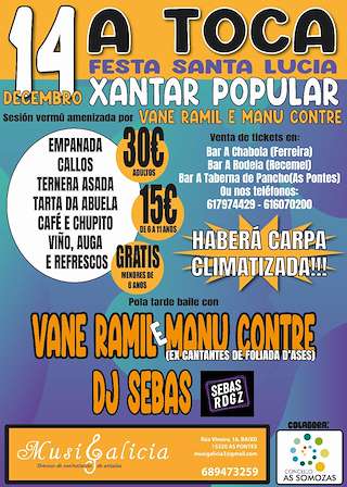 Fechas, información, programa, cartel, imágenes, mapa y ubicación de Santa Lucía a Toca de Recemel  en  As Somozas
