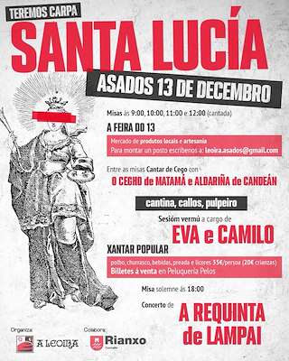 Fechas, información, programa, cartel, imágenes, mapa y ubicación de Santa Lucía de Asados (2025)  en  Rianxo