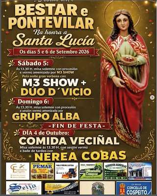 Fechas, información, programa, cartel, imágenes, mapa y ubicación de Santa Lucía de Bestar e Ponte Vilar (2026) en Cospeito