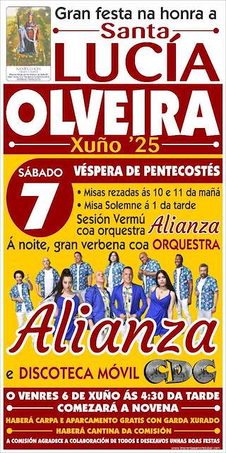 Fechas, información, programa, cartel, imágenes, mapa y ubicación de Santa Lucía de Olveira  en  Dumbría