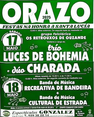 Fechas, información, programa, cartel, imágenes, mapa y ubicación de Santa Lucía de Orazo  en  A Estrada