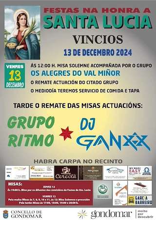 Fechas, información, programa, cartel, imágenes, mapa y ubicación de Santa Lucía de Vincios  en  Gondomar