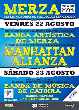 Fechas, información, programa, cartel, imágenes, mapa y ubicación de Santa Lucía e San Campio de Merza  en  Vila de Cruces