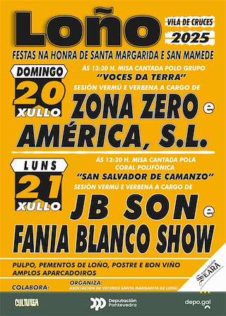 Fechas, información, programa, cartel, imágenes, mapa y ubicación de Santa Margarida e San Mamede de Loño  en  Vila de Cruces