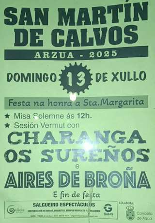 Fechas, información, programa, cartel, imágenes, mapa y ubicación de Santa Margarita de San Martín de Calvos  en  Arzúa