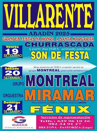 Fechas, información, programa, cartel, imágenes, mapa y ubicación de Santa Margarita de Villarente  en  Abadín