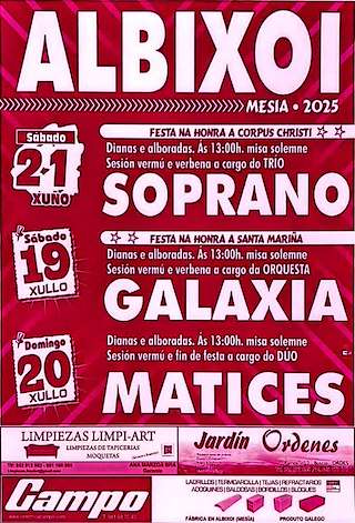 Fechas, información, programa, cartel, imágenes, mapa y ubicación de Santa Mariña de Albixoi  en  Mesía