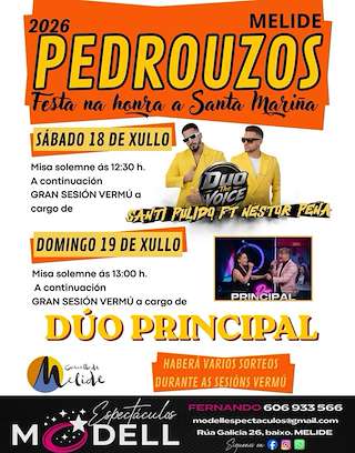 Fechas, información, programa, cartel, imágenes, mapa y ubicación de Santa Mariña de Pedrouzos (2026)  en  Melide