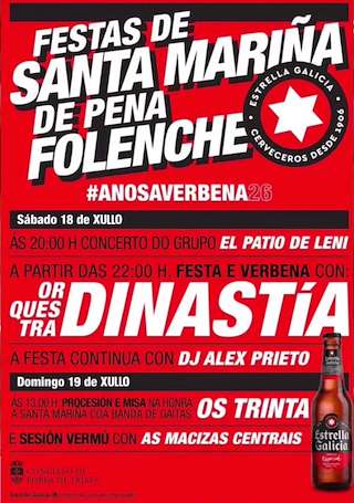 Fechas, información, programa, cartel, imágenes, mapa y ubicación de Santa Mariña de Pena Folenche  (2026)  en  A Pobra de Trives