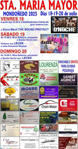 Fechas, información, programa, cartel, imágenes, mapa y ubicación de Santa Mariña de Santa María Mayor  en  Mondoñedo