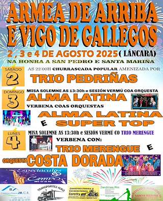 Fechas, información, programa, cartel, imágenes, mapa y ubicación de Santa Mariña e San Pedro de Armea de Arriba y Vigo de Galegos  en  Láncara
