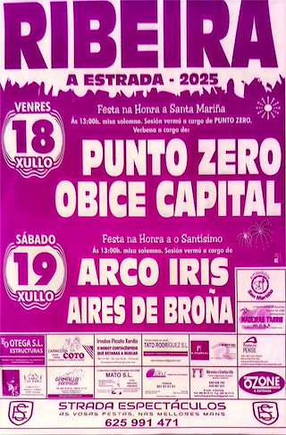 Fechas, información, programa, cartel, imágenes, mapa y ubicación de Santa Mariña e Santísimo Sacramento de Ribeira  en  A Estrada