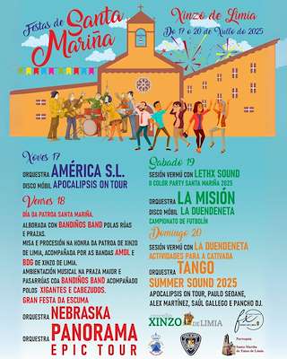 Fechas, información, programa, cartel, imágenes, mapa y ubicación de Santa Mariña  en  Xinzo de Limia