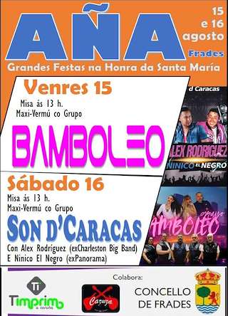 Fechas, información, programa, cartel, imágenes, mapa y ubicación de Santa María de Añá  en  Frades