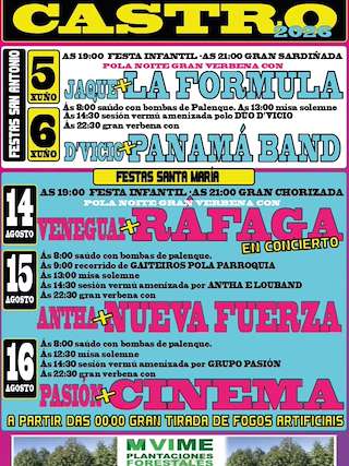 Fechas, información, programa, cartel, imágenes, mapa y ubicación de Santa María de Castro  (2026) en Narón