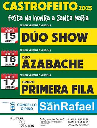 Fechas, información, programa, cartel, imágenes, mapa y ubicación de Santa María de Castrofeito  en  O Pino