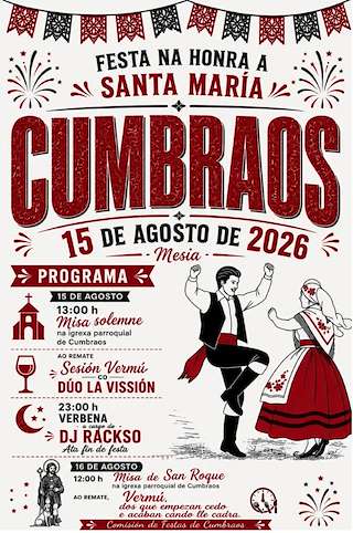 Fechas, información, programa, cartel, imágenes, mapa y ubicación de Santa María de Cumbraos (2026) en Mesía