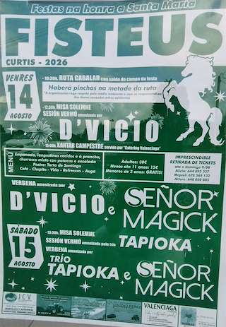 Fechas, información, programa, cartel, imágenes, mapa y ubicación de Santa María de Fisteus (2026) en Curtis