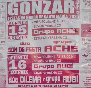 Fechas, información, programa, cartel, imágenes, mapa y ubicación de Santa María de Gonzar  en  O Pino