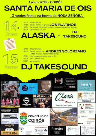 Fechas, información, programa, cartel, imágenes, mapa y ubicación de Santa María de Ois  en  Coirós