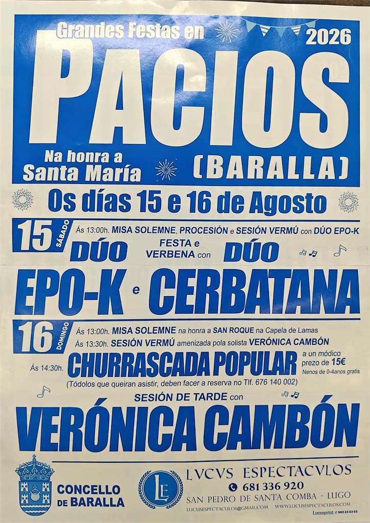 Santa María de Pacios (2026) en Baralla
